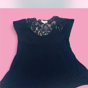 Hippie Rose Black Lace Accent Blouse